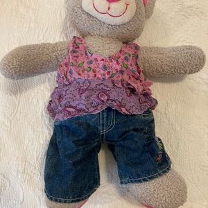 Build A Bear Two Piece Outfit with Embroidered Detail on the Jeans